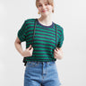 Striped Short Sleeve Knit - Fuzzymore - korean aesthetic outfit