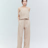 Tie Belt Pants and Cami Top Set - Fuzzymore