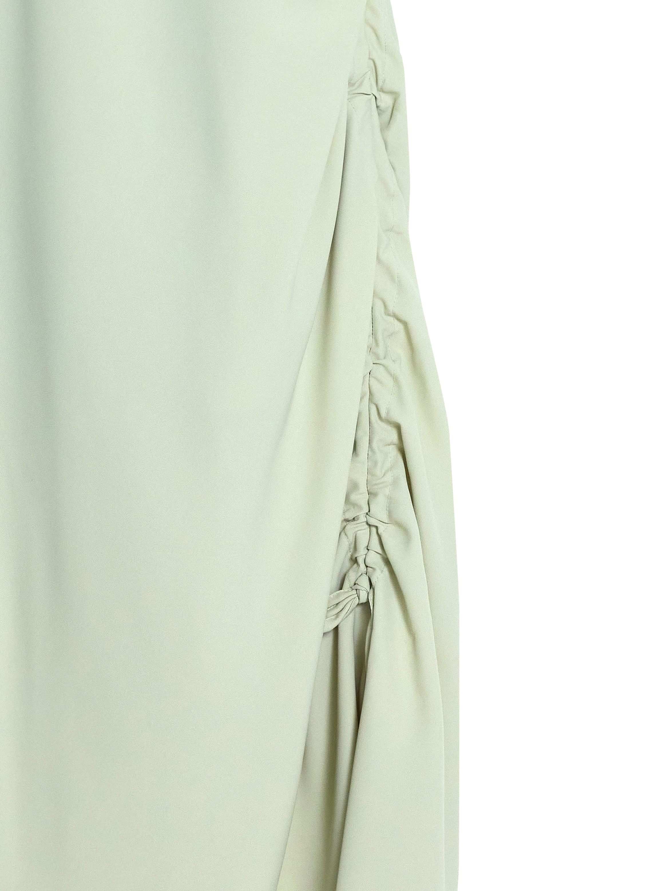 Close-up view of the intricate drawstring design featured on the stunning maxi dress.