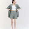 Flap Pocket Blazer and Pleated Shorts Sets - Fuzzymore