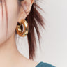 Large Gold Tube Hoop - Fuzzymore -  korean street fashion