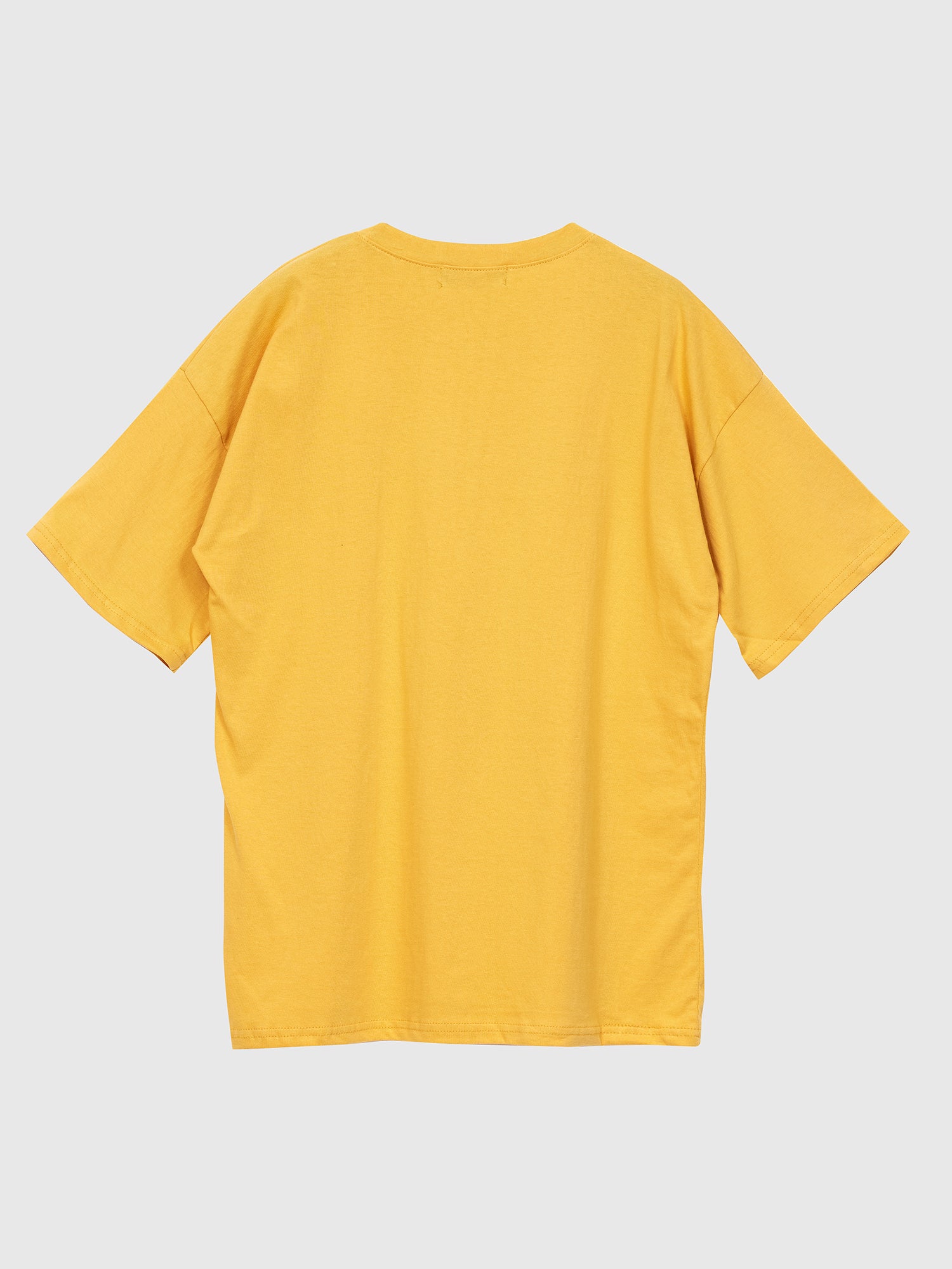 Back view of the yellow hype boy t-shirt showing the back fit of the t-shirt.