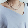 Silver Paperclip Layered Necklace - Fuzzymore