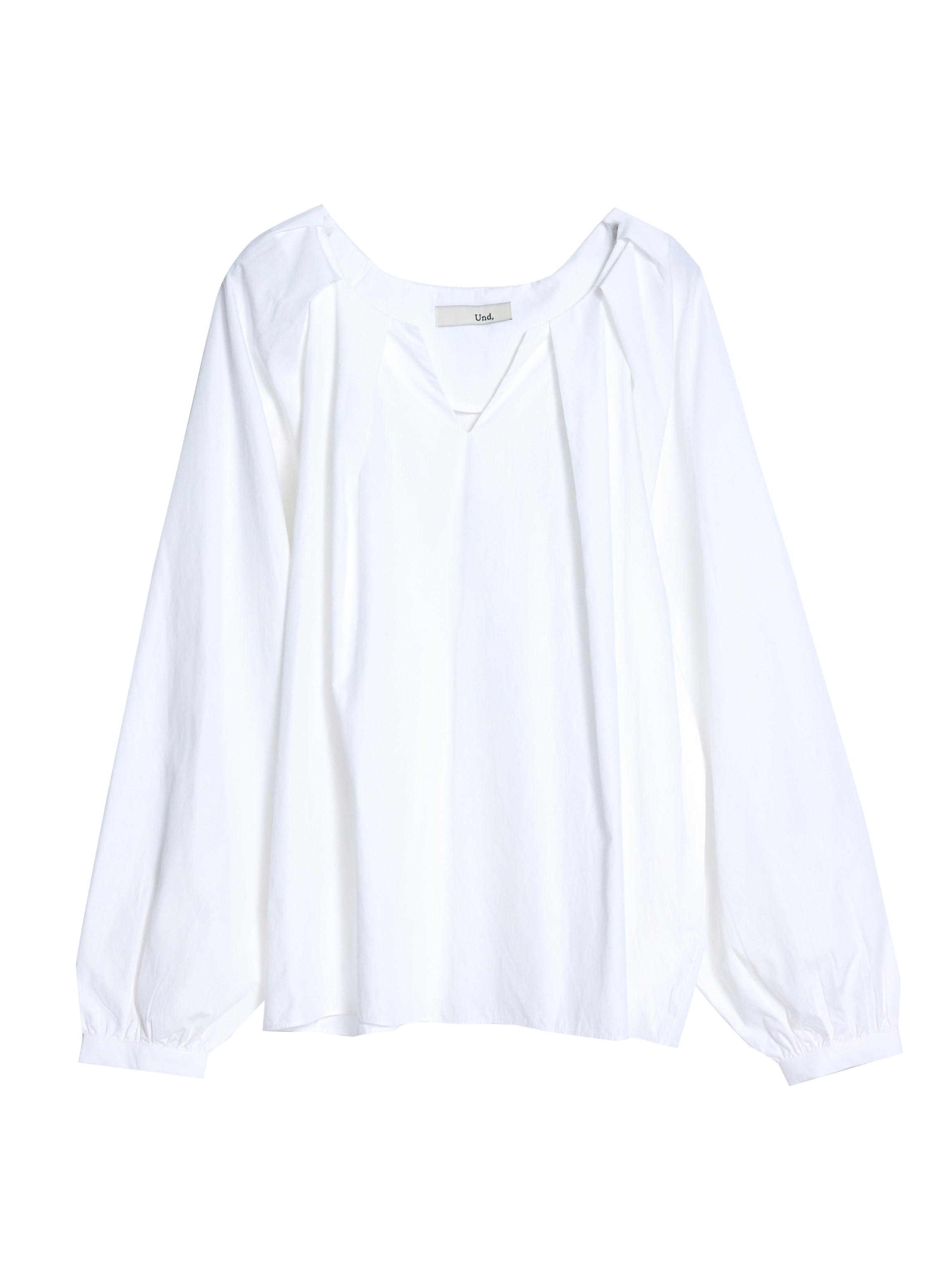 It's the front view of the ivory raglan sleeve blouse with white backdrop.